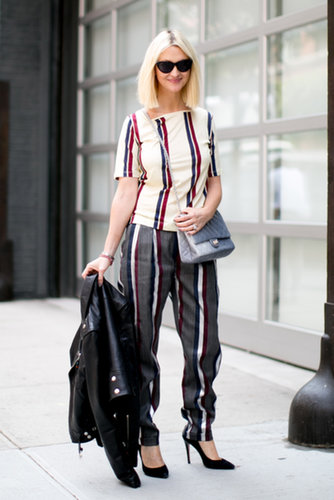 Zanna Roberts Rassi was stripe happy from head to toe.
Zanna Roberts Rassi was stripe happy from head to toe.