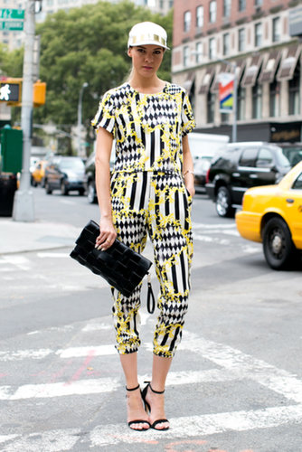 This showgoer didn't shy away from the print.
This showgoer didn't shy away from the print.