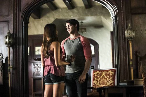 The Vampire Diaries
Nina Dobrev and Steven R. McQueen on the season five premiere of The Vampire Diaries.
The Vampire Diaries
Nina Dobrev and Steven R. McQueen on the season five premiere of The Vampire Diaries.