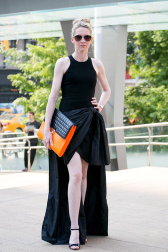 Eveningwear for daytime.
Eveningwear for daytime.