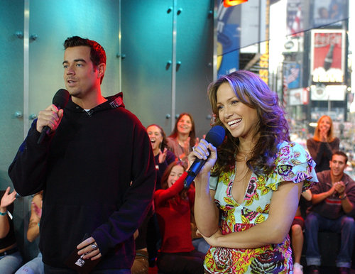 Jennifer Lopez took the mic alongside Carson Daly on TRL in 2001.
Jennifer Lopez took the mic alongside Carson Daly on TRL in 2001.