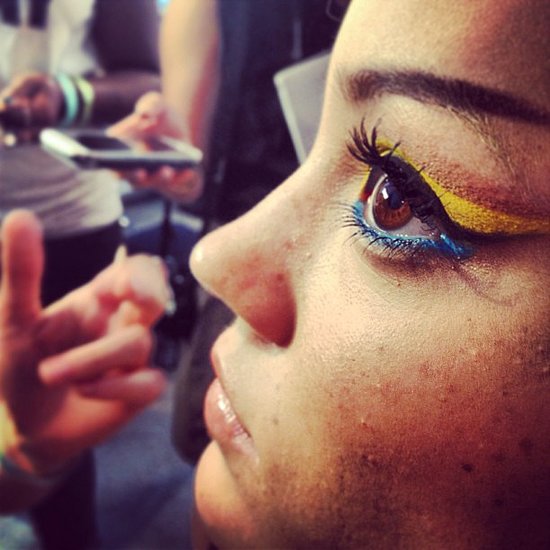 The eye makeup backstage at The Blonds was a rainbow of color.
The eye makeup backstage at The Blonds was a rainbow of color.