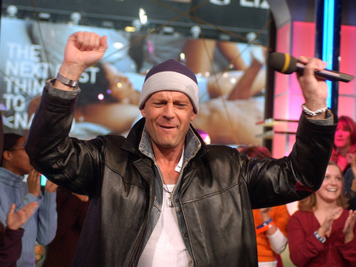 Bruce Willis had fun while hanging out on TRL in 2003.
Bruce Willis had fun while hanging out on TRL in 2003.