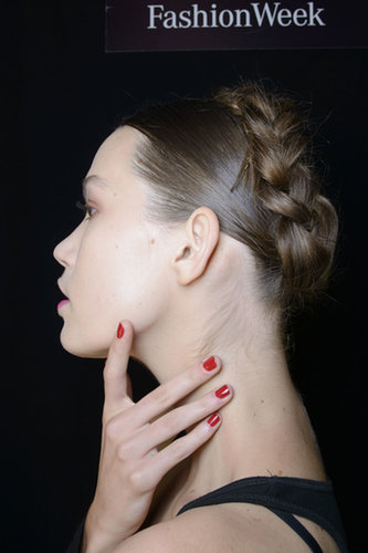 "Here's how I recommend choosing red nail polish for yourself. Use a red that is already in your wardrobe. Go to your closet. If you notice you have a lot of orange reds, then guess which color is going to look good on your nails? If you have a lot of deep burgundy reds, then that is the color for your skin. Use your wardrobe to choose the red for you."
— Manicurist Michelle Saunders at Naeem Khan
"Here's how I recommend choosing red nail polish for yourself. Use a red that is already in your wardrobe. Go to your closet. If you notice you have a lot of orange reds, then guess which color is going to look good on your nails? If you have a lot of deep burgundy reds, then that is the color for your skin. Use your wardrobe to choose the red for you."
— Manicurist Michelle Saunders at Naeem Khan