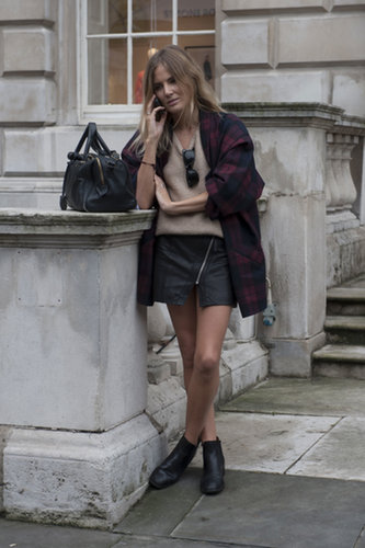 It doesn't take a lot, but a little plaid and leather gave this street style moment some punk appeal.
It doesn't take a lot, but a little plaid and leather gave this street style moment some punk appeal.