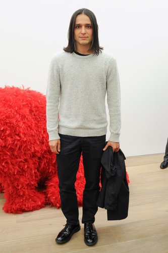 Olivier Theyskens was casual and cool in a dressed-down sweater at the Preview of Paola Pivi's Inaugural Exhibition.
Olivier Theyskens was casual and cool in a dressed-down sweater at the Preview of Paola Pivi's Inaugural Exhibition.