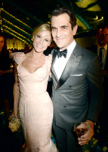 Julie Bowen linked up with her dapper Modern Family costar Ty Burrell at the 2013 HBO Emmys afterparty.
Julie Bowen linked up with her dapper Modern Family costar Ty Burrell at the 2013 HBO Emmys afterparty.