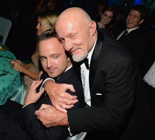 Aaron Paul got a hug from Jonathan Banks at the 2013 Emmys Governors Ball.
Aaron Paul got a hug from Jonathan Banks at the 2013 Emmys Governors Ball.