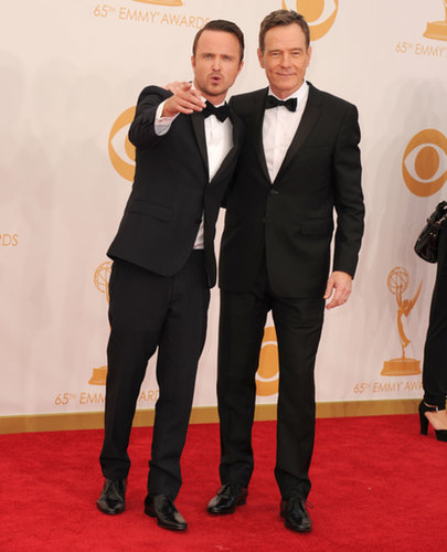 Aaron Paul posed for photos with Bryan Cranston.
Aaron Paul posed for photos with Bryan Cranston.