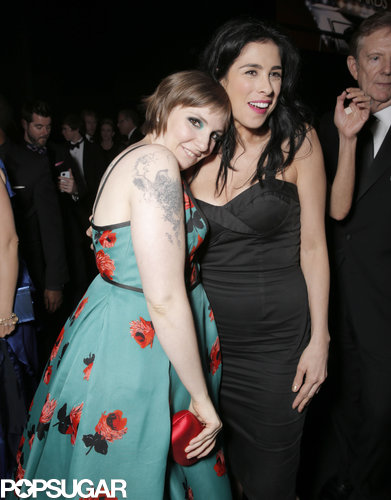 Funny ladies Lena Dunham and Sarah Silverman got close in the audience during the Emmy Awards.
Funny ladies Lena Dunham and Sarah Silverman got close in the audience during the Emmy Awards.