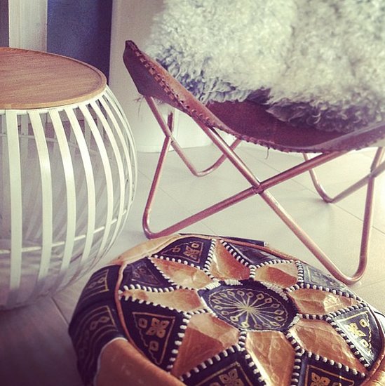 A sheepskin-covered butterfly chair paired with a Moroccan patchwork pouf and a low round side table complete a relaxed vibe.
Source: Instagram user tarjasnowland
A sheepskin-covered butterfly chair paired with a Moroccan patchwork pouf and a low round side table complete a relaxed vibe.
Source: Instagram user tarjasnowland