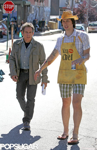 Adam Driver filmed with Ben Stiller.
Adam Driver filmed with Ben Stiller.