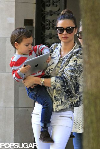 Miranda Kerr Spends the Morning With Her Tiny Techie, Flynn Bloom Miranda Kerr Spends the Morning With Her Tiny Techie, Flynn Bloom