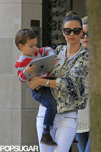 Miranda Kerr Spends the Morning With Her Tiny Techie, Flynn Bloom Miranda Kerr Spends the Morning With Her Tiny Techie, Flynn Bloom