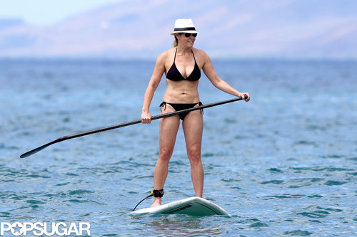Chelsea Handler showed off her bikini body while paddleboarding in Hawaii.
Chelsea Handler showed off her bikini body while paddleboarding in Hawaii.