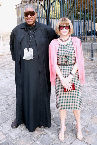 Anna Wintour and André Leon Talley met up on Thursday at the Balenciaga show.
Anna Wintour and André Leon Talley met up on Thursday at the Balenciaga show.
