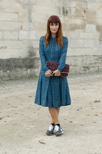 Cross-trainers and a patterned dress made an unexpectedly sweet match.
Cross-trainers and a patterned dress made an unexpectedly sweet match.