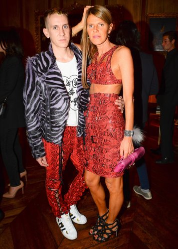 At Restaurant 1728, Anna Dello Russo joined Jeremy Scott in their red-hot snakeskin designs.
At Restaurant 1728, Anna Dello Russo joined Jeremy Scott in their red-hot snakeskin designs.