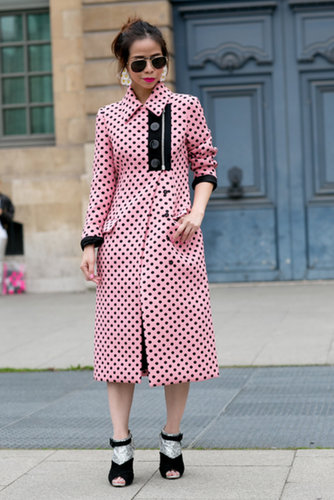 Glittering Miu Miu booties were the perfect complement to whimsical polka dots.
Glittering Miu Miu booties were the perfect complement to whimsical polka dots.