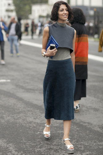 Yasmin Sewell gave us a lesson in unexpected layers and great footwear.
Yasmin Sewell gave us a lesson in unexpected layers and great footwear.