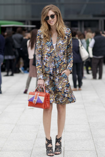 Chiara Ferragni suited up in a wild print.
Chiara Ferragni suited up in a wild print.