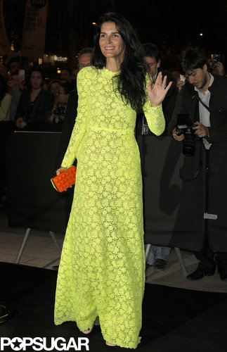 Angie Harmon was the brightest of the bunch in a neon yellow lace gown and contrasting orange clutch at the Mademoiselle C premiere.
Angie Harmon was the brightest of the bunch in a neon yellow lace gown and contrasting orange clutch at the Mademoiselle C premiere.