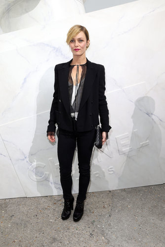 Vanessa Paradis wore black to Chanel.
Vanessa Paradis wore black to Chanel.