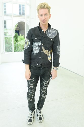 Kyle Anderson made a statement in embellished separates at the Delfina Delettrez presentation.
Kyle Anderson made a statement in embellished separates at the Delfina Delettrez presentation.