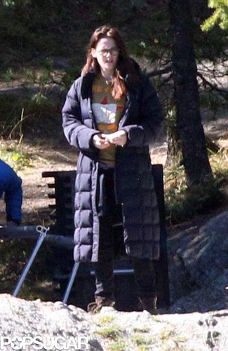 Kristen Stewart stayed bundled before stripping down on set.
Kristen Stewart stayed bundled before stripping down on set.