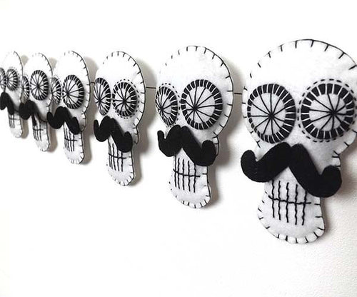 Mustache Skull Garland Mustache Skull Garland
