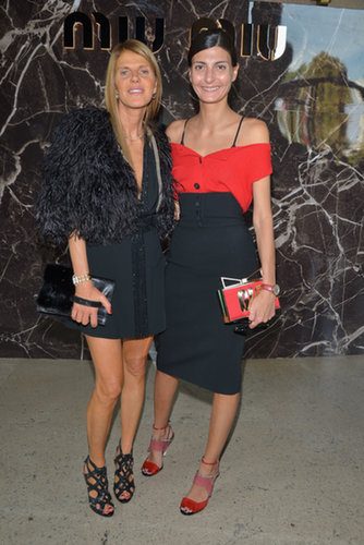 Anna Dello Russo and Giovanna Battaglia came to the end of their Fashion Week at Miu Miu's runway show.
Anna Dello Russo and Giovanna Battaglia came to the end of their Fashion Week at Miu Miu's runway show.