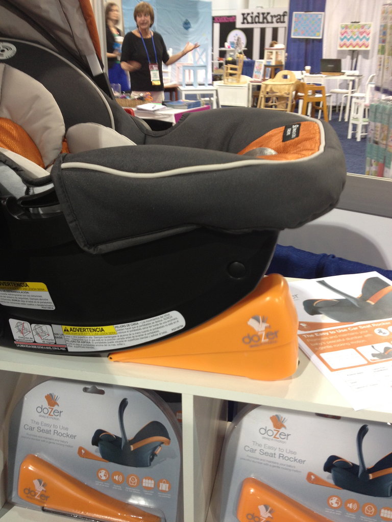 One of our favorite finds at the show? The Dozer — a battery-operated device that rocks car seats so mom and dad can give their arms a rest.
