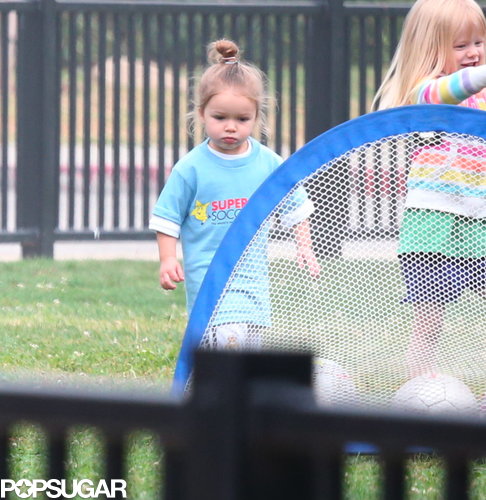 Harper Beckham showed that soccer skills run in the family, scoring a goal while her family watched from the sidelines.
Harper Beckham showed that soccer skills run in the family, scoring a goal while her family watched from the sidelines.