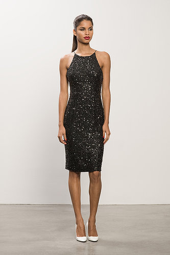 Sequin Black Dress ($1,495), Heaven White Patent Pump ($495)
Sequin Black Dress ($1,495), Heaven White Patent Pump ($495)