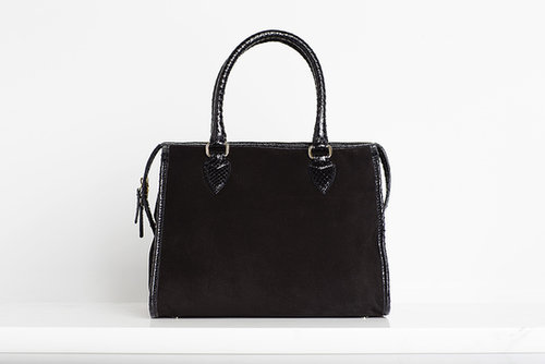 Seductive Suede Satchel With Watersnake Trim in Black ($895)
Photo courtesy of Tamara Mellon
Seductive Suede Satchel With Watersnake Trim in Black ($895)
Photo courtesy of Tamara Mellon