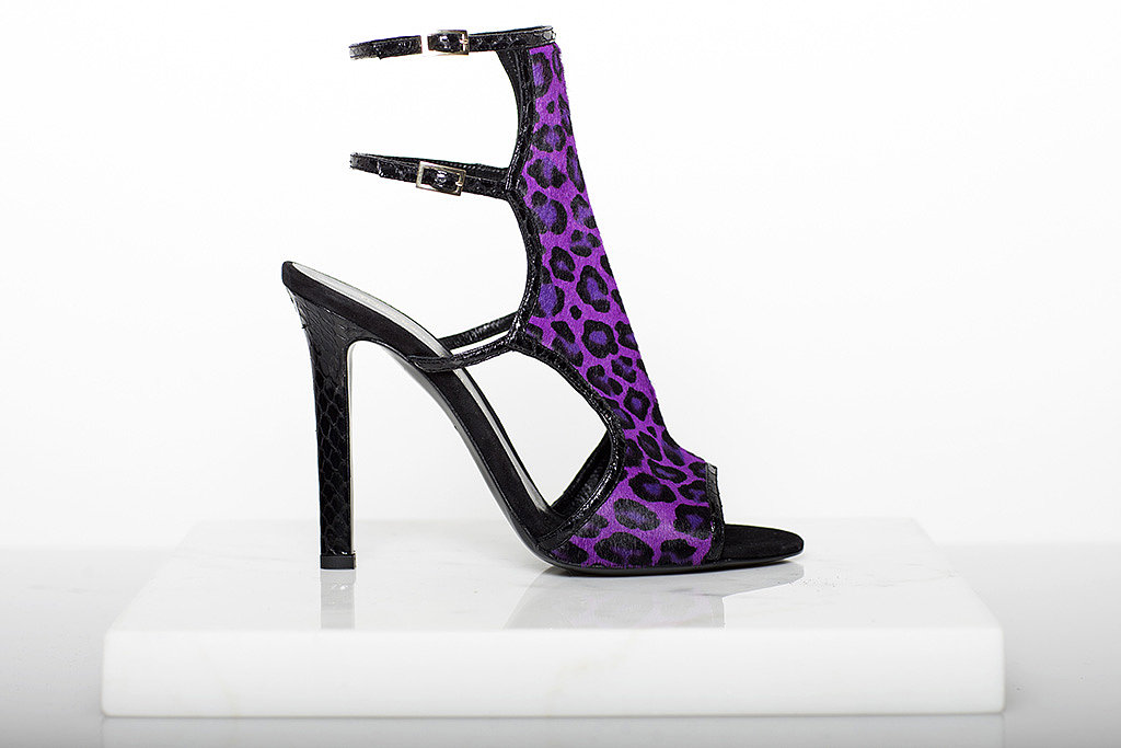 Trouble Maker Pony Sandal Bootie in Purple Leopard With Black Watersnake Trim ($995)
Photo courtesy of Tamara Mellon
Trouble Maker Pony Sandal Bootie in Purple Leopard With Black Watersnake Trim ($995)
Photo courtesy of Tamara Mellon