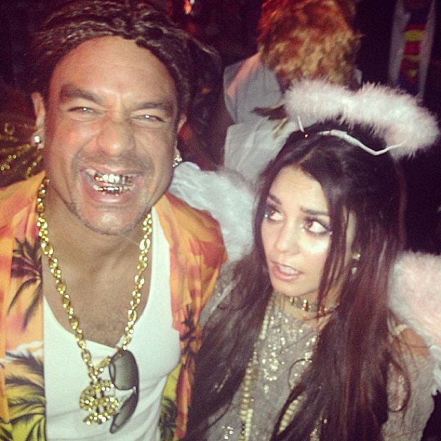 Vanessa Hudgens looked angelic for Halloween, making a funny face at her manager, who channeled Spring Breakers.
Source: Instagram user vanessahudgens
Vanessa Hudgens looked angelic for Halloween, making a funny face at her manager, who channeled Spring Breakers.
Source: Instagram user vanessahudgens