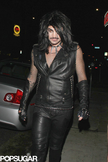 Adam Lambert went totally goth for a Halloween party in Hollywood.
Adam Lambert went totally goth for a Halloween party in Hollywood.