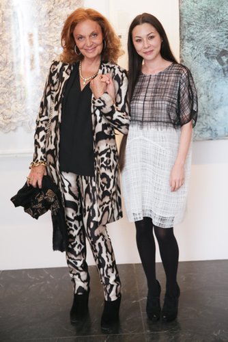 China Chow joined Diane von Furstenberg at amfAR's Two x Two Young Collectors preview in coordinating color palettes.
China Chow joined Diane von Furstenberg at amfAR's Two x Two Young Collectors preview in coordinating color palettes.