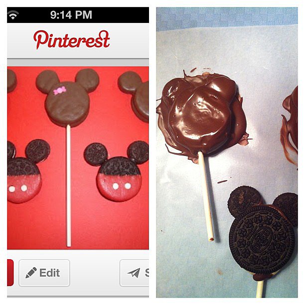 When you envision cute Oreo pops for your daughter's Minnie Mouse party, but they end up looking like a child made them.
Source: Instagram user alyssalzukowski
When you envision cute Oreo pops for your daughter's Minnie Mouse party, but they end up looking like a child made them.
Source: Instagram user alyssalzukowski