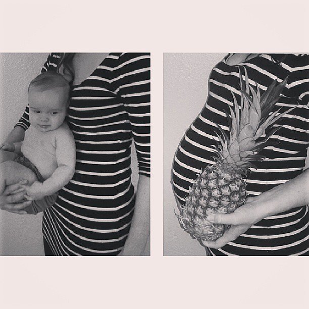 When you try to re-create your pregnancy photo that compares your baby to the size of a pineapple, but he is too big.
Source: Instagram user corijensen79
When you try to re-create your pregnancy photo that compares your baby to the size of a pineapple, but he is too big.
Source: Instagram user corijensen79
