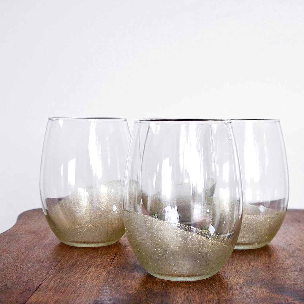 Glitter Painted Glasses Popsugar Smart Living