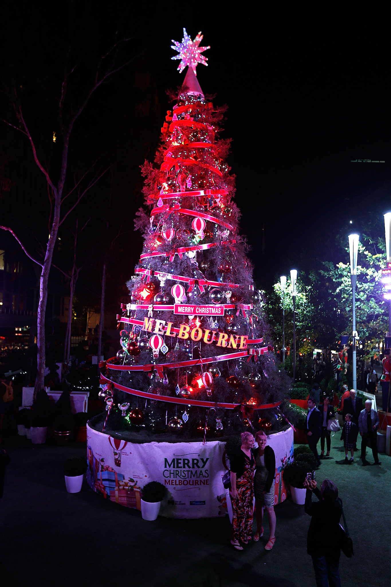 a giant christmas tree stood in melbourne australia it a giant christmas tree stood in melbourne australia it