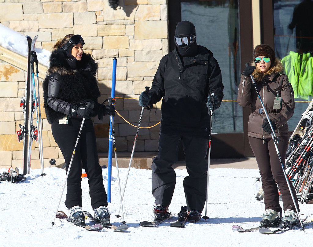 Kim, Kanye, and Kourtney hit the slopes in Park City together. Kim, Kanye, and Kourtney hit the slopes in Park City together.