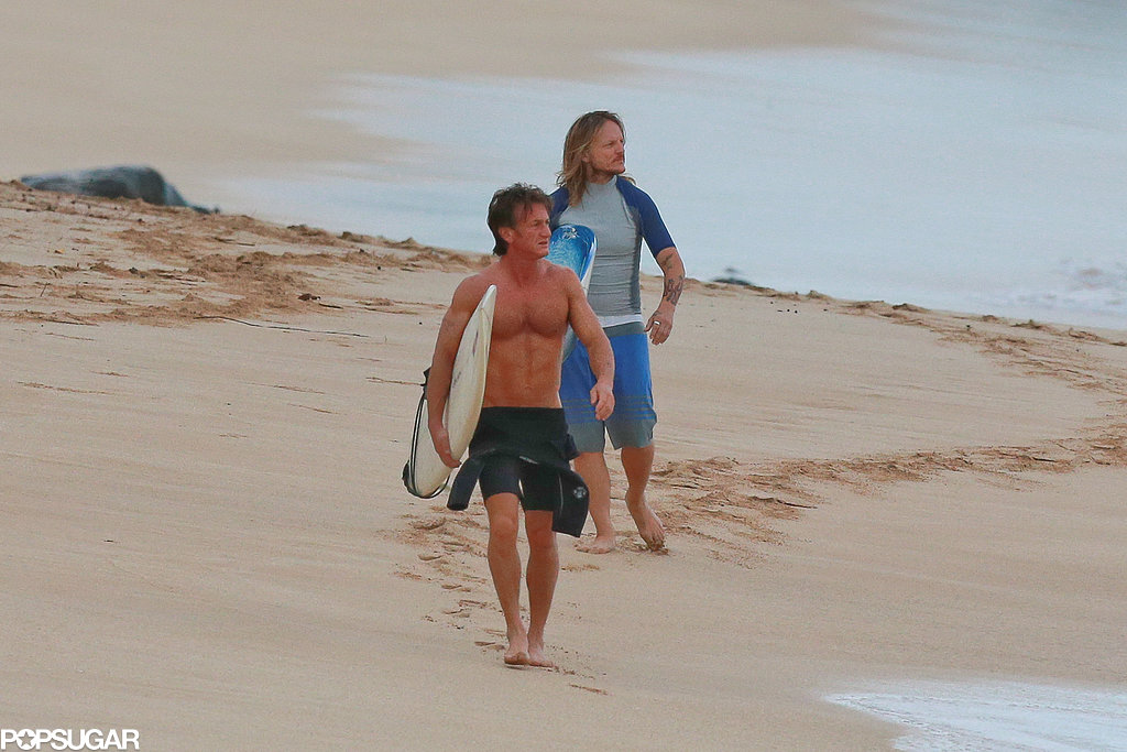 Sean Penn Surfing in Hawaii POPSUGAR Celebrity
