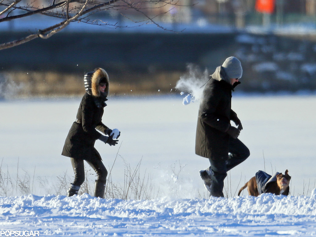 Here's Gisele Beaning Her Quarterback Husband With Snowballs