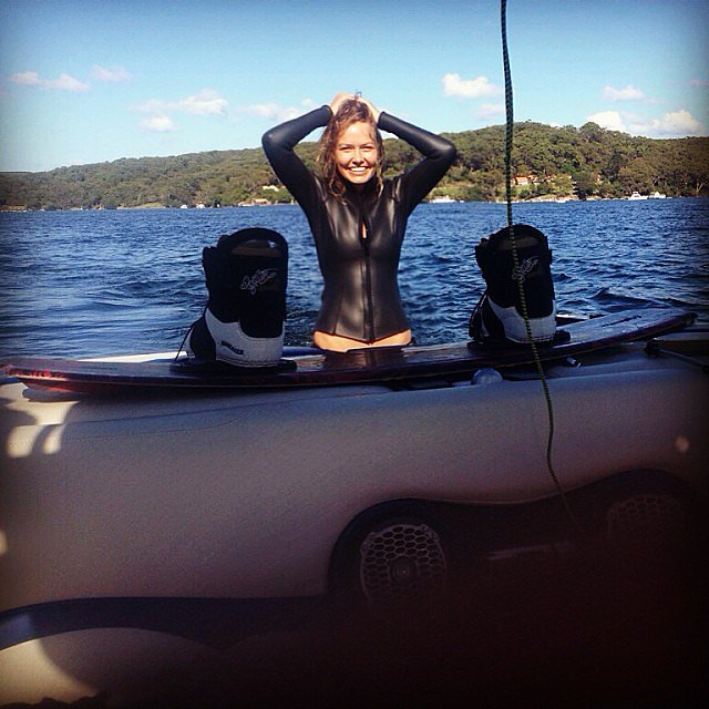 Self-described water baby Lara Bingle looked happy to be home in Sydney. Source: Instagram user mslbingle Self-described water baby Lara Bingle looked happy to be home in Sydney. Source: Instagram user mslbingle