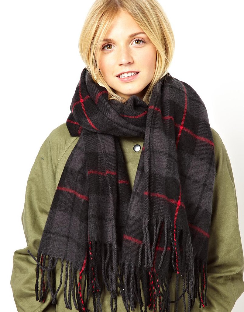 ASOS Red and Gray Plaid Scarf