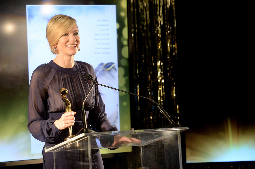 Cate Blanchett accepted her award for best actress. Cate Blanchett accepted her award for best actress.