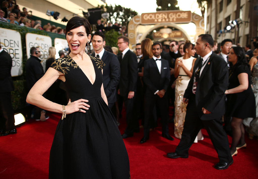 Julianna Margulies stopped traffic for a smiley red carpet pic.
Julianna Margulies stopped traffic for a smiley red carpet pic.